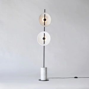 Double moon floor lamp